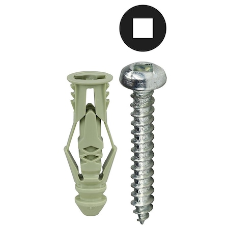 Triple-Grip Screw Anchor, 1 1/2 In L, Nylon